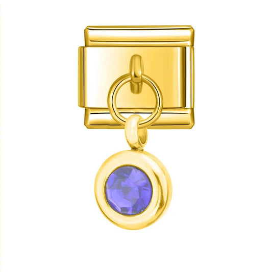Birthstone February, on Gold - Charms Official