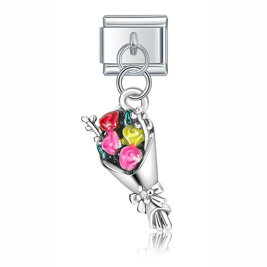 Bouquets of Flowers, on Silver - Charms Official