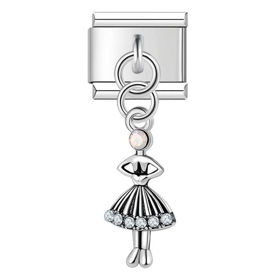 Dancer with Stone, on Silver - Charms Official