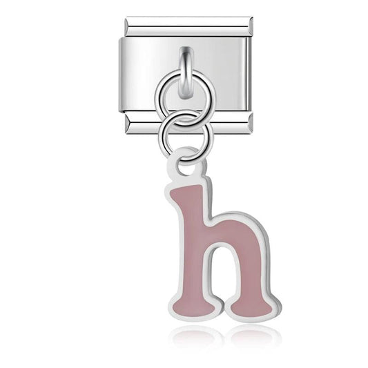 Letter H in Purple, on Silver - Charms Official